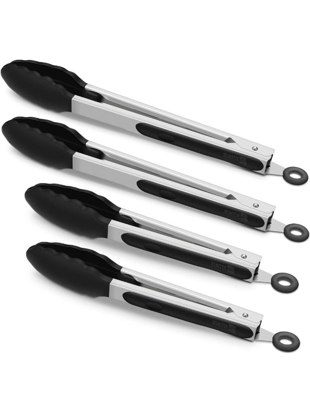 4-Pack Silicone Kitchen Tongs Set, 9 & 12 Inch, Non-Slip Grip, Heat Resistant